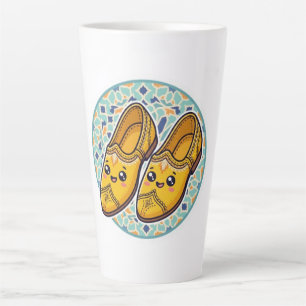Süße Kawaii marokkanische gelbe Belgha Schuhe anSt Milchtasse