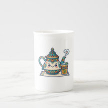 Süße Kawaii Marokkanische Minz-Teekanne und Glas-K