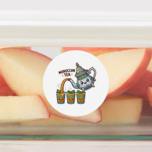 Süße Kawaii Marokkanische Minztee-Teekanne und Glä Etiketten