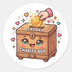 Süße Kawaii marokkanische Sadaka-Spendenbox IslSti Runder Aufkleber