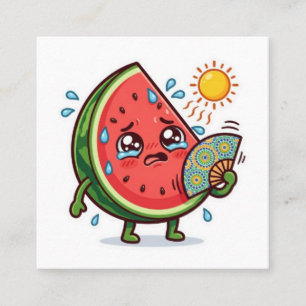 Süße Kawaii Marokkanische Sommer Wassermelone Dall Quadratische Visitenkarte