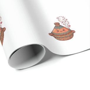 Süße Kawaii marokkanische Tajine-Lebensmittel-Kult Geschenkpapier