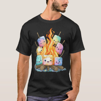 Süße Kawaii-Marshmallow-Lagerfeuer-Sommer T-Shirt