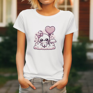 Süße Kawaii mit einem Herzballon T-Shirt