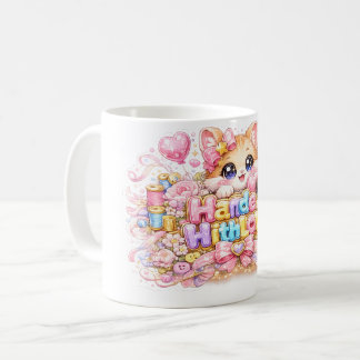 Süße Kawaii-Mit-Liebe-Gemachte-Katzen-Name-Pastell Kaffeetasse