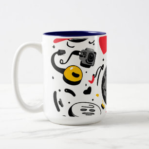 Süße Kawaii-Mond-Cartoon-Kaffeetasse Zweifarbige Tasse