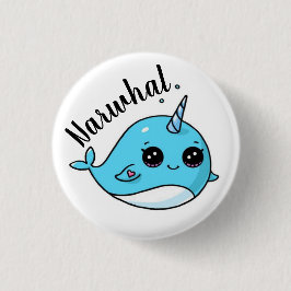 Süße Kawaii Narwal  Button