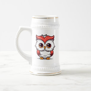 Süße Kawaii-Ohreneulen-Cartoonfigur Bierglas