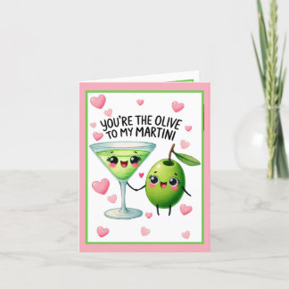 Süße Kawaii Oliven und Martinis Dankeskarte