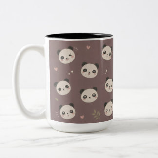 Süße Kawaii-Panda-Muster-Tasse – Handgezeichnet ko Zweifarbige Tasse