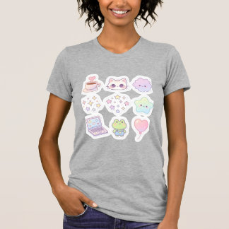 Süße Kawaii-Pastell-Aufkleber-Packung Ästhetische  T-Shirt