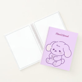 Süße Kawaii Pastell-Lila Fluffige Hündchen Custom  Notizbuch