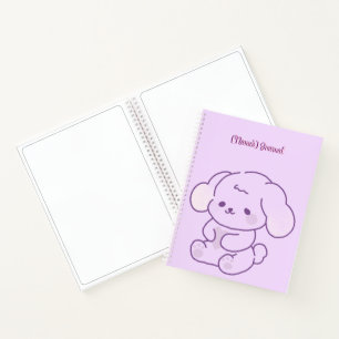 Süße Kawaii Pastell-Lila Fluffige Hündchen Custom Notizbuch