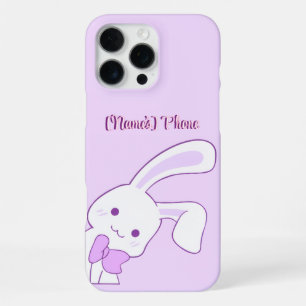 Süße Kawaii Pastell-Lila Hängeohren-Hasen Custom iPhone 16 Pro Max Hülle