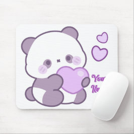 Süße Kawaii Pastell-Lila Panda mit individuellem N Mousepad