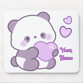 Süße Kawaii Pastell-Lila Panda mit individuellem N Mousepad