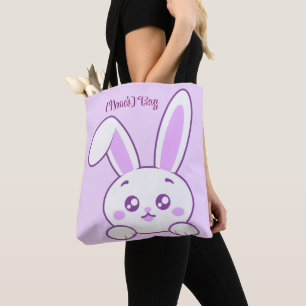 Süße Kawaii Pastell-Lila-Peeking-Hasen-Tasche