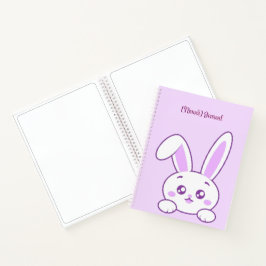 Süße Kawaii Pastell-Lila spähende Hasen benutzerde Notizbuch