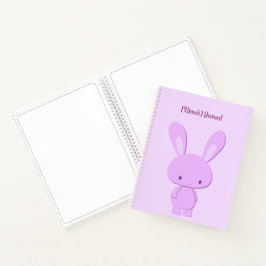 Süße Kawaii Pastell-Lila Stehende Hasen Custom Notizbuch