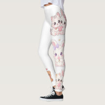 Süße Kawaii-Pastell-Tierfreunde-Muster-Leggings