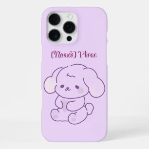 Süße Kawaii Pastelllila Fluffige Welpen Hund Indiv iPhone 16 Pro Max Hülle