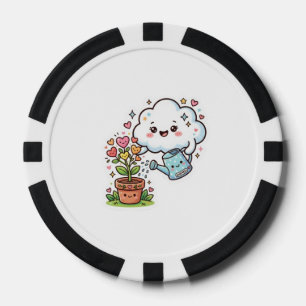 Süße Kawaii-Pflanze Freundlichkeit Süße Wolke und Pokerchips