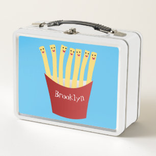 Süße kawaii Pommes Frites Fast-Food-Cartoon-Illust Metall Brotdose