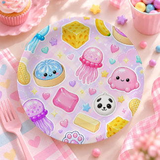 Süße Kawaii-Quetschies Mädchen-Geburtstagsfeier Pappteller