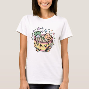 Süße Kawaii-Ramen-Schale Anime-Ästhetik Japanisch T-Shirt