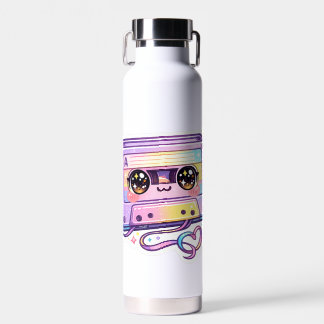 Süße Kawaii Retro-Kassette Tonband Pastell-Lila Mu Trinkflasche