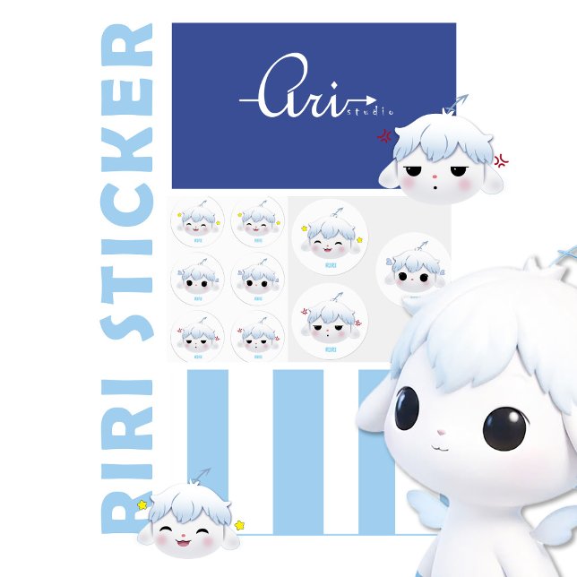 Süße Kawaii Riri Emotions-Sticker-Sheet Etiketten (Von Creator hochgeladen)