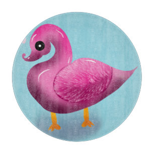 Süße Kawaii Rosa Ente & Herzen Kinderzimmer Kunst Schneidebrett