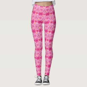 Süße Kawaii Rosa Schleifen Damenmode Leggings
