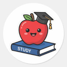Süße Kawaii-Rote Apfel mit Abschlussmütze Smart