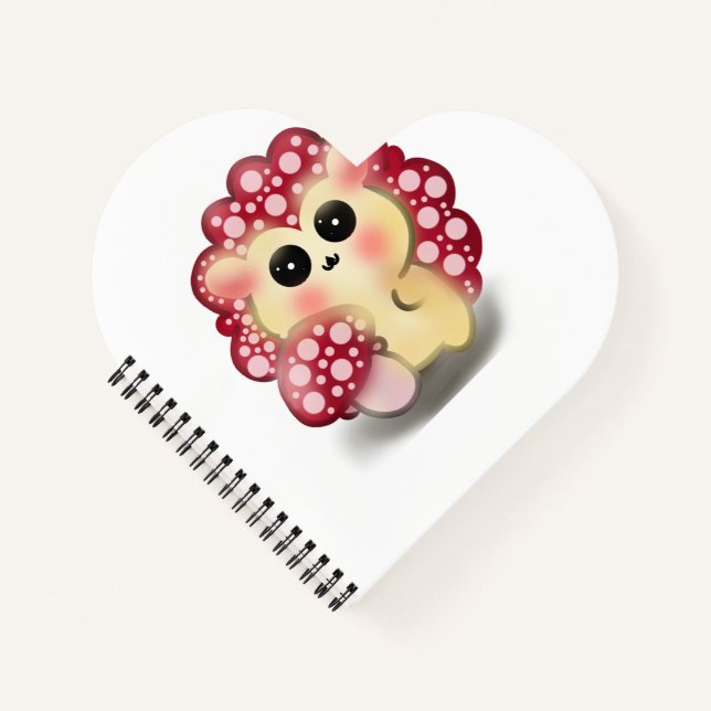 Süße Kawaii-Rote-Pilz-Igel-Art Notizbuch (Vorderseite)