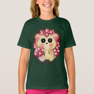 Süße Kawaii-Rote-Pilz-Igel-Art T-Shirt