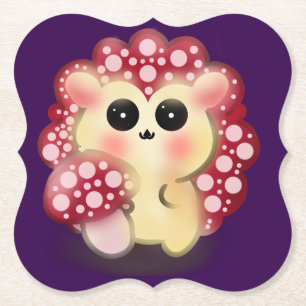 Süße Kawaii-Rote-Pilz-Igel-Art Untersetzer
