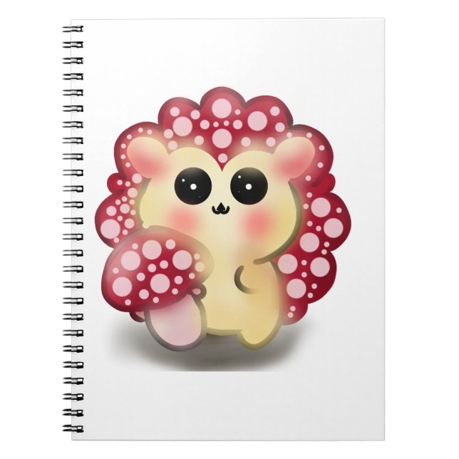 Süße Kawaii-Rote-Pilz-Igel-Fliegenpilz-Kunst Notizblock (Vorderseite)