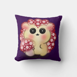Süße Kawaii Rote Pilz-Igel-Stachelschwamm-Kunst Kissen