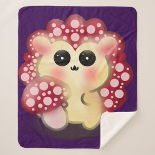 Süße Kawaii Rote Pilz-Igel-Stachelschwamm-Kunst Sherpadecke