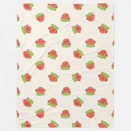 Süße Kawaii rote und grüne Schleim-Monster-Cream Fleecedecke