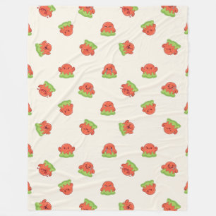 Süße Kawaii rote und grüne Schleim-Monster-Cream Fleecedecke