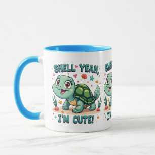 Süße Kawaii-Schildkröte mit lustigem Wortspiel Oze Tasse