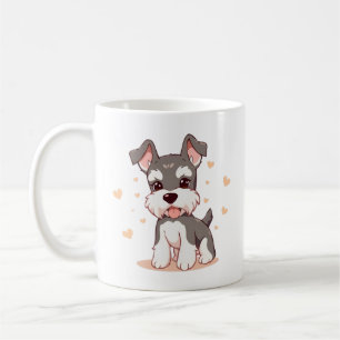 Süße Kawaii Schnauzer Welpen Hund Kunst Kaffeetasse