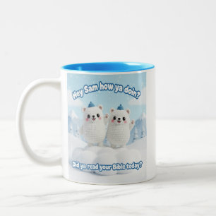 Süße Kawaii-Schneebären – „Hast du deine Bibel gel Zweifarbige Tasse