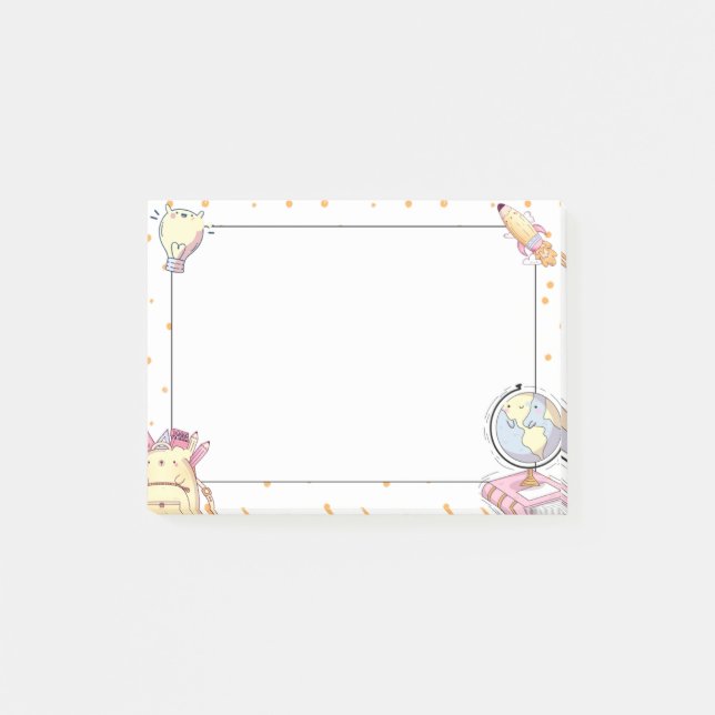 Süße Kawaii-Schulmaterialien-Lehrergeschenke Post-it Klebezettel (Vorderseite)