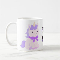 Süße Kawaii sitzende Lavendel-Einhorn-Tasse