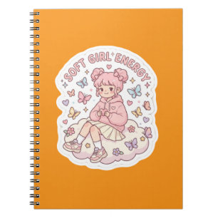 Süße Kawaii Soft Girl Energy Pastellrosa Spirale  Notizblock