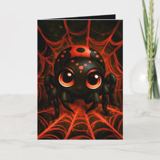 Süße Kawaii-Spinne Halloween-Illustration Karte