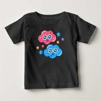 Süße Kawaii Sternwolken – Pastell Cartoon Himmel I Baby T-shirt